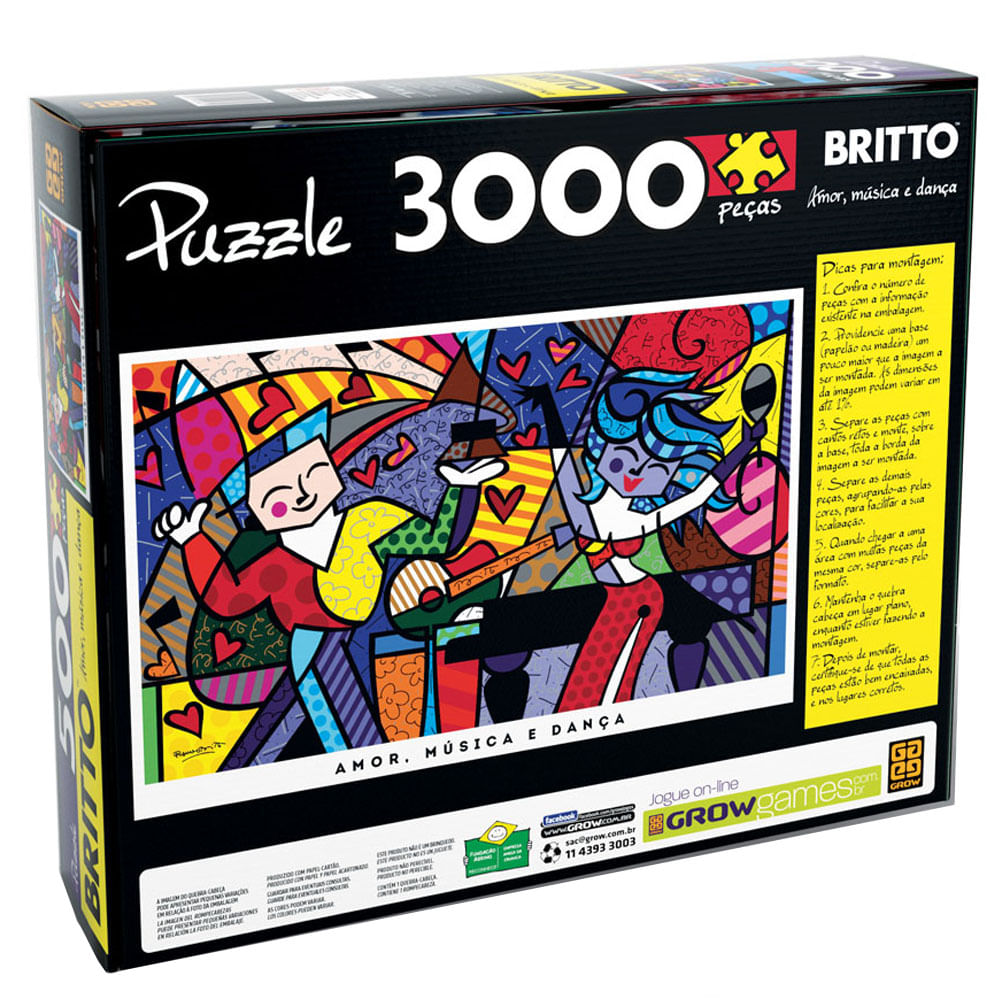 Puzzle 3000 peças Romero Britto - lojagrow