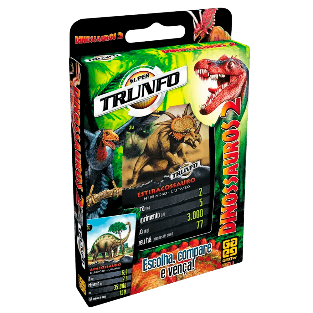 Jogo De Cartas Infantil Super Trunfo Dinossauros - Grow