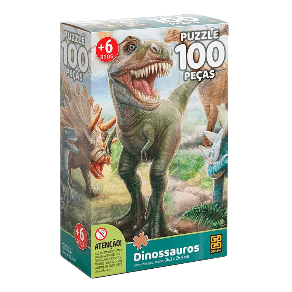 Puzzle 100 peças Dinossauros - Loja Grow