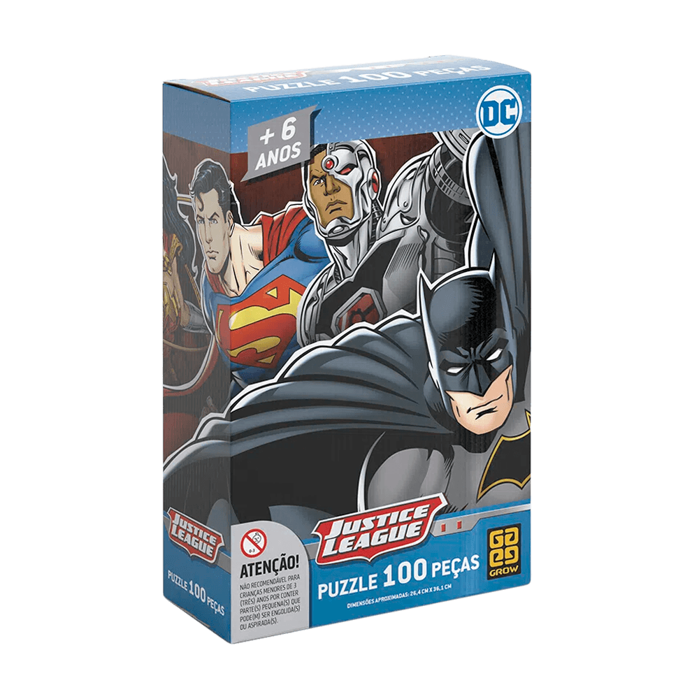 Puzzle 100 peças Liga da Justiça - Loja Grow