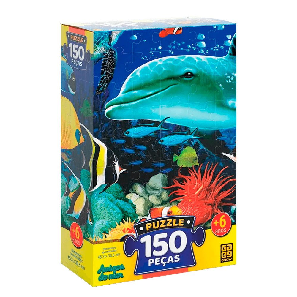 Quebra-Cabeças Amigos do Mar 150 Peças Grow : : Brinquedos e  Jogos