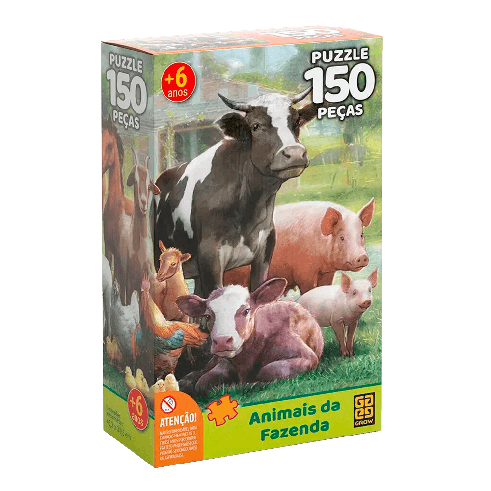 Puzzle 150 peças Animais da Fazenda - Loja Grow