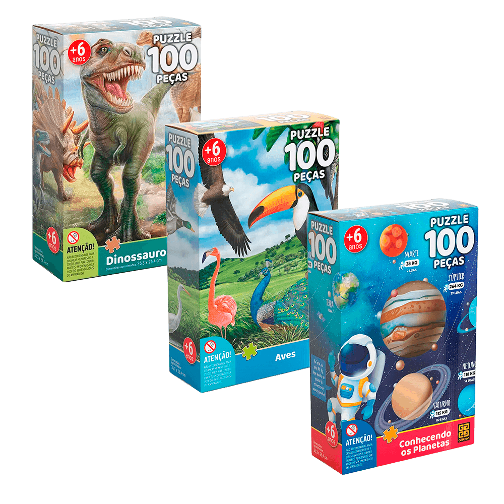 Jogo Educativo Quebra Cabeça 100 Peças Brinquedo Infantil - GGB Brinquedos  - Quebra Cabeça - Magazine Luiza