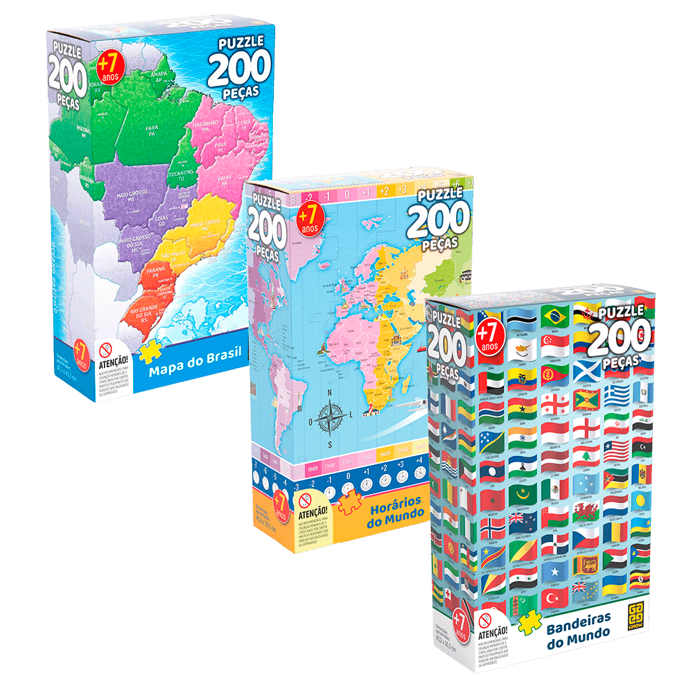 Puzzle 4000 peças Mapa-Múndi - Loja Grow