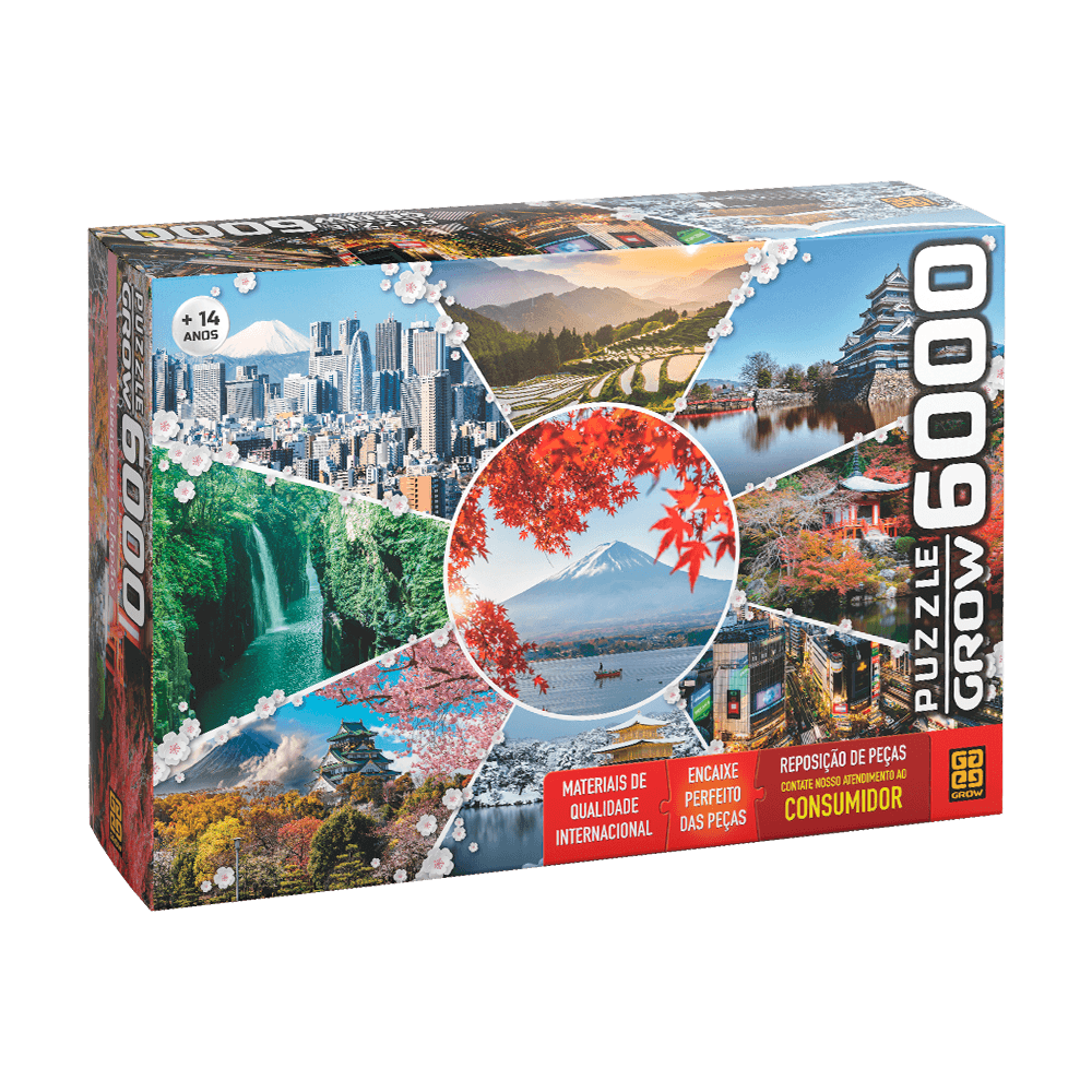 Quebra-Cabeça Castelo de Osaka e Monte Fuji - 1000 Peças