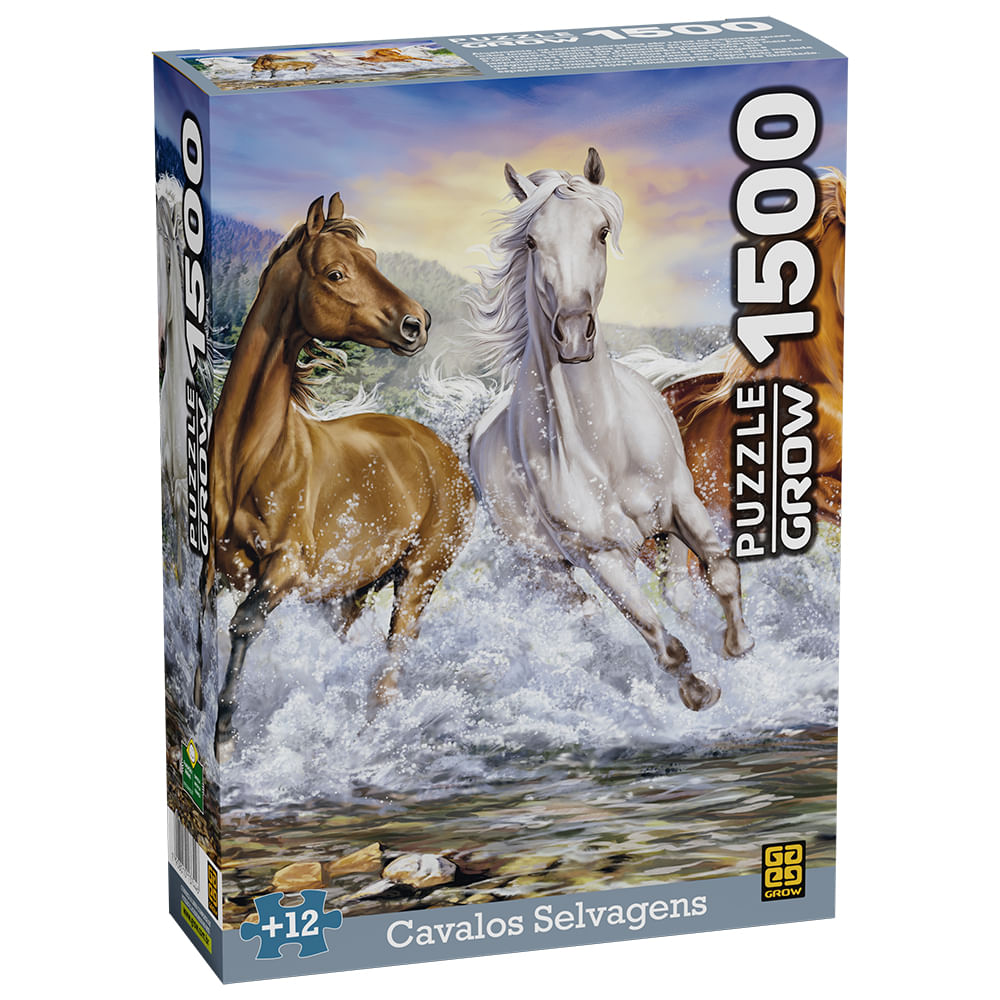 Puzzle 1500 peças Cavalos Selvagens - Loja Grow