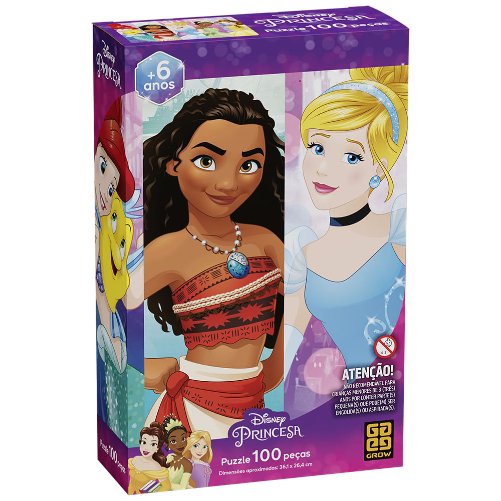 Puzzle 100 peças Princesas - Loja Grow