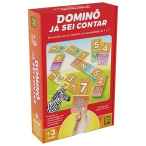 Jogo de Dominó Brincando em Inglês Caixa Cartonada