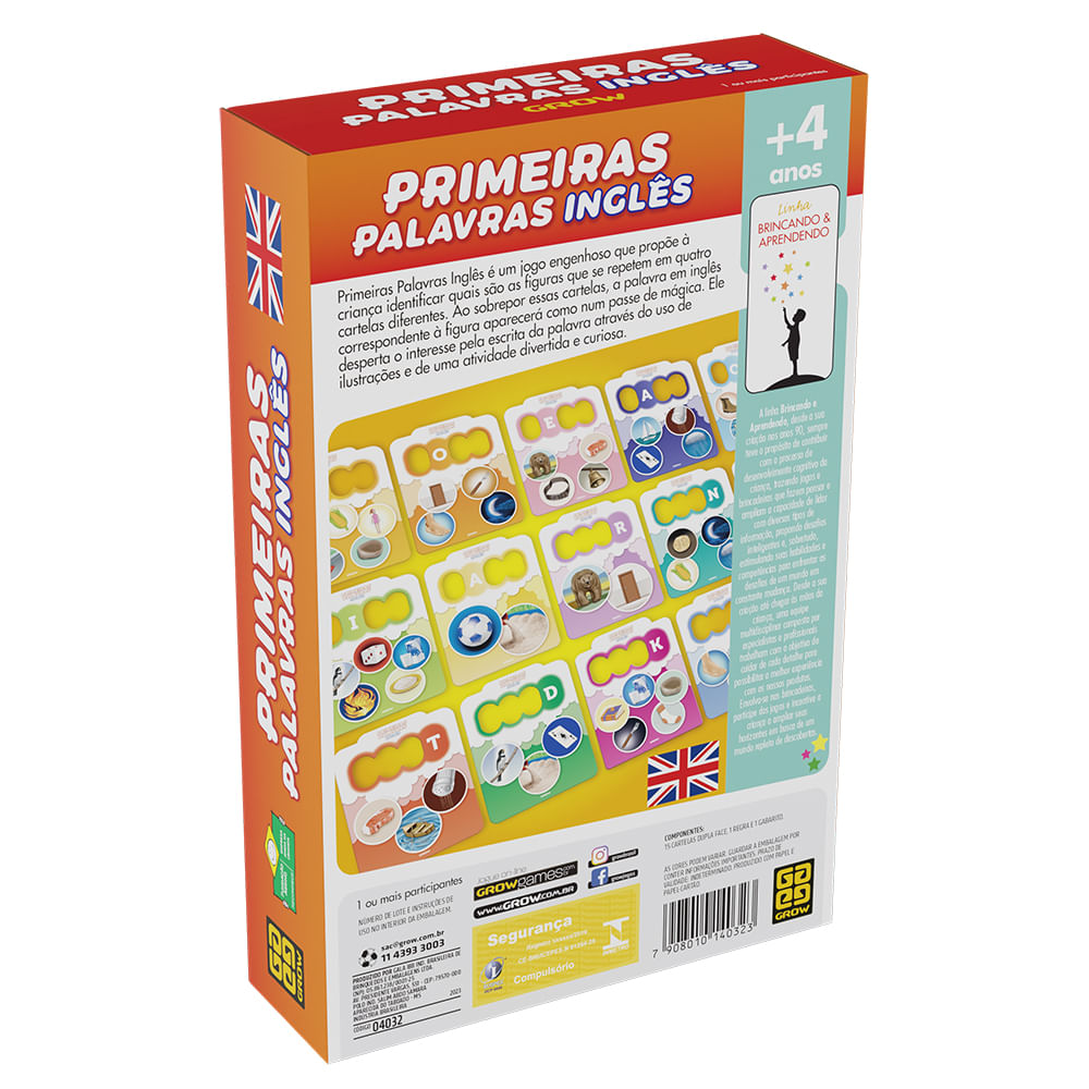 Jogo Primeiras Palavras em Inglês - Loja Grow