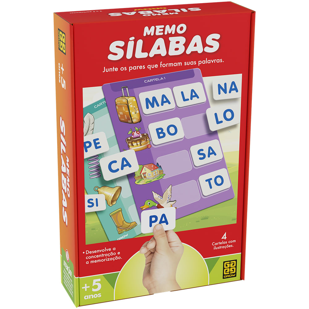 Jogo Infantil de Memória Sílabas - Loja Grow