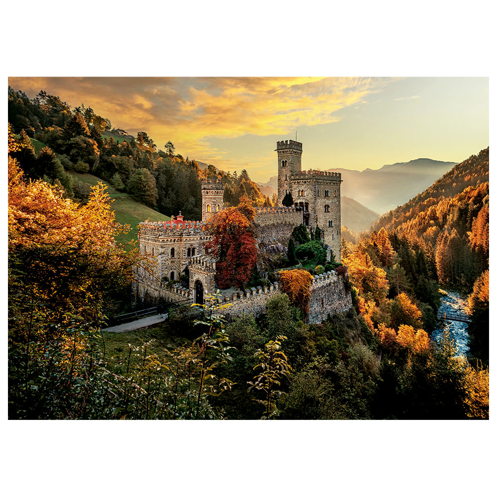 Quebra-Cabeça 1000 Peças Castelo Gernstein - Medieval Italiano | 68x27cm