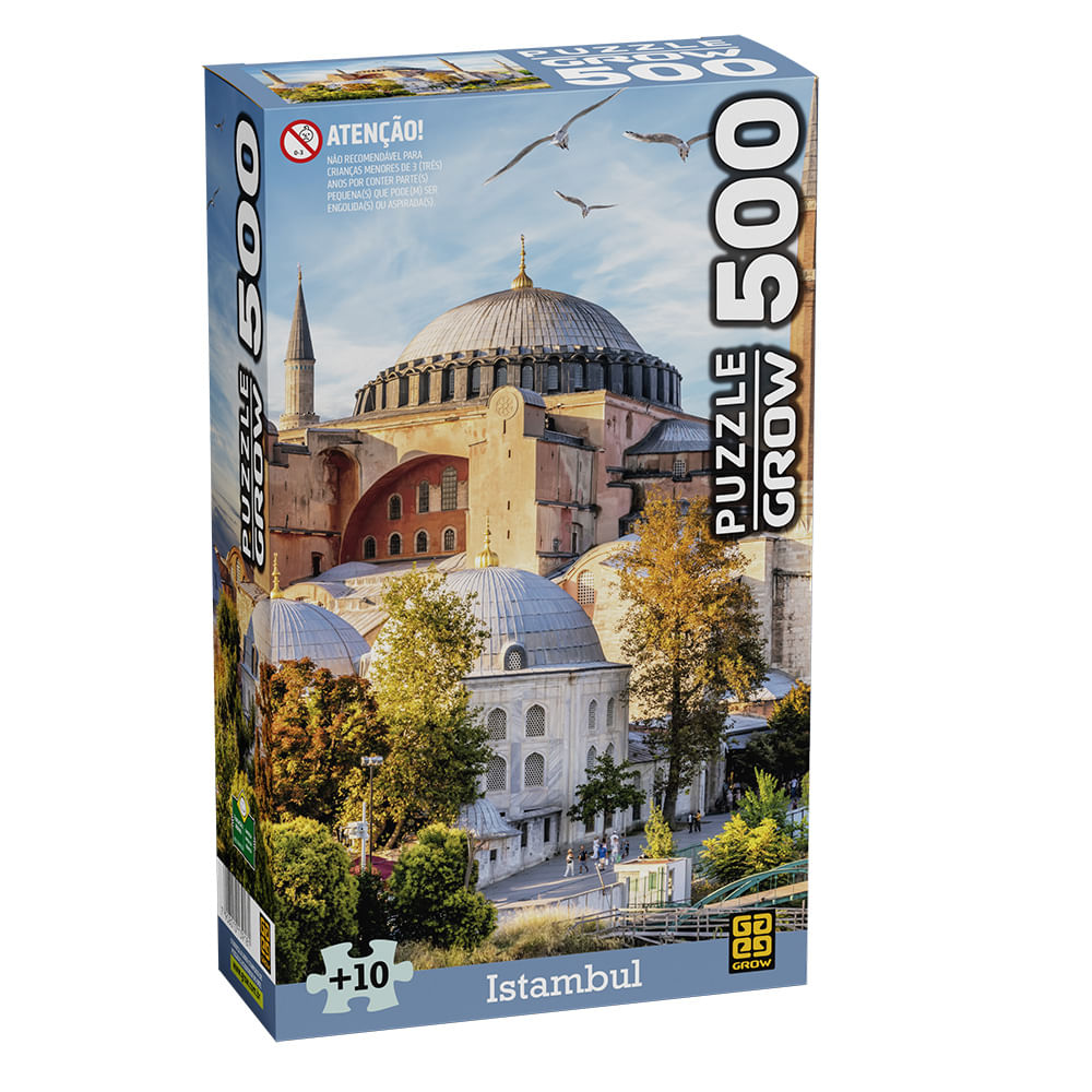 Jogo Quebra Cabeca Puzzle 500 Pecas Istambul + 10 Anos Grow em Promoção na  Americanas