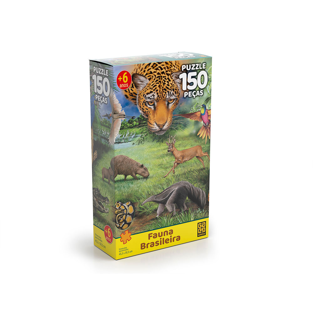 Jogo Quebra Cabeça Puzzle Fauna Brasileira Animais 150 Peças