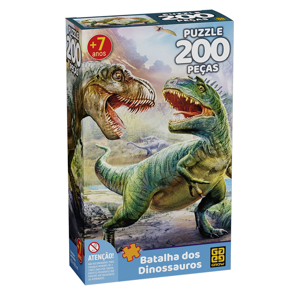 Puzzle 200 peças Batalha dos Dinossauros - Loja Grow