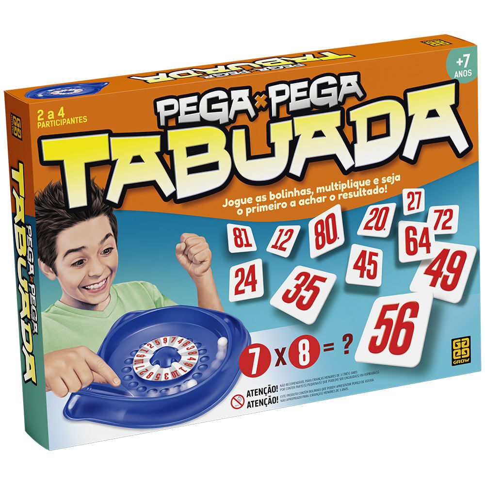 Jogo Tabuleiro Pega Pega Tabuada Original Grow - minipreco