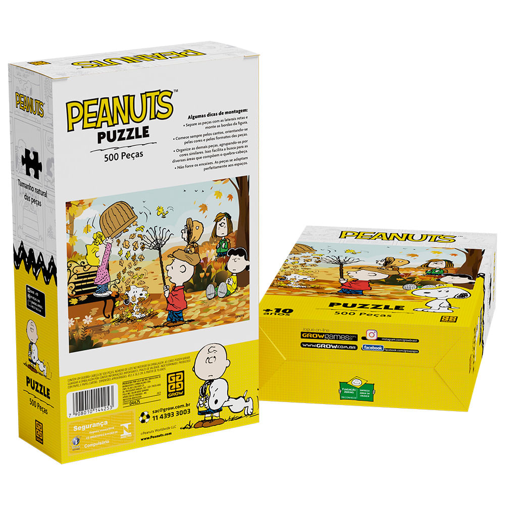Quebra-cabeça 500 peças Snoopy - Peanuts - Loja Grow